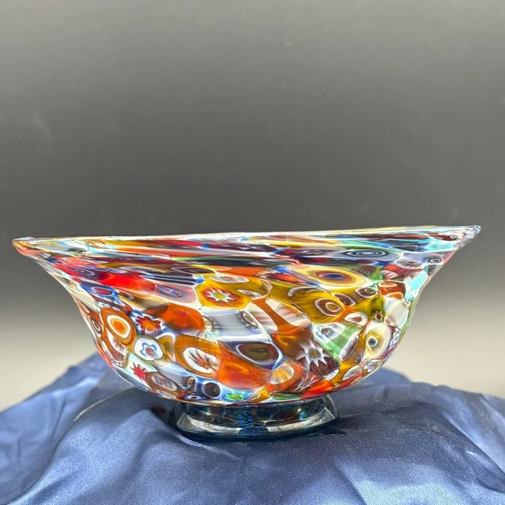 Rare Vintage 1950s Murano Millefiori Glass Bowl 6